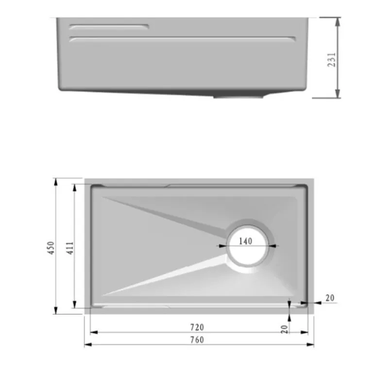 Fidelis FSD-51051NL Embossed Stainless Steel Sink - view 3